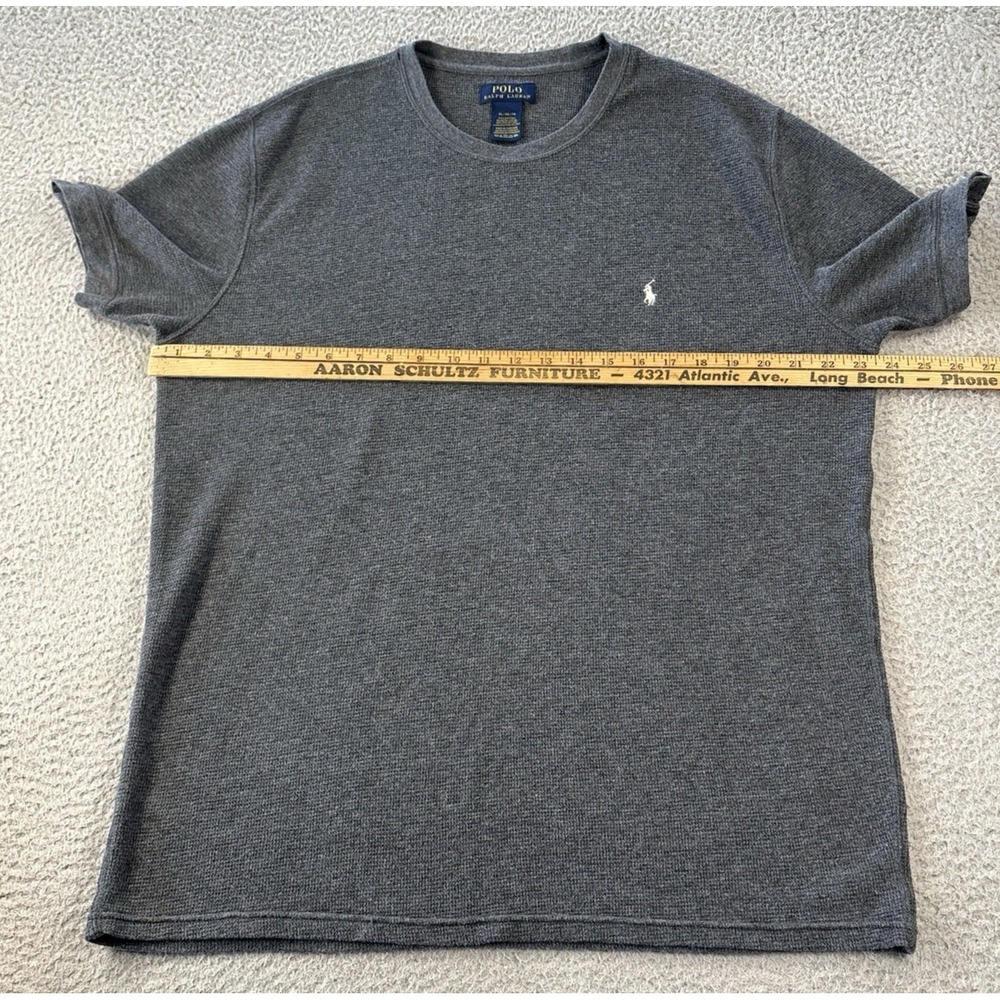 Polo Ralph Lauren Pajama Set Mens XL Gray Waffle Knit Thermal Short Sleeve - Picture 6 of 12